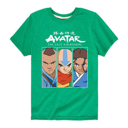 Boys' - Avatar: The Last Airbender - Aang Sokka Katara Trio Short Sleeve Graphic T-Shirt