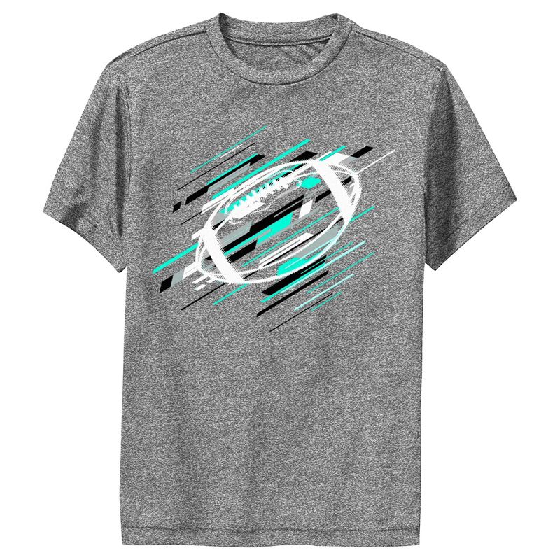 Boy's Lost Gods Abstract Blue Stripes Football Performance Tee