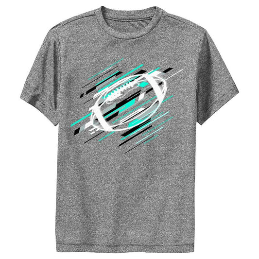 Boy's Lost Gods Abstract Blue Stripes Football Performance Tee