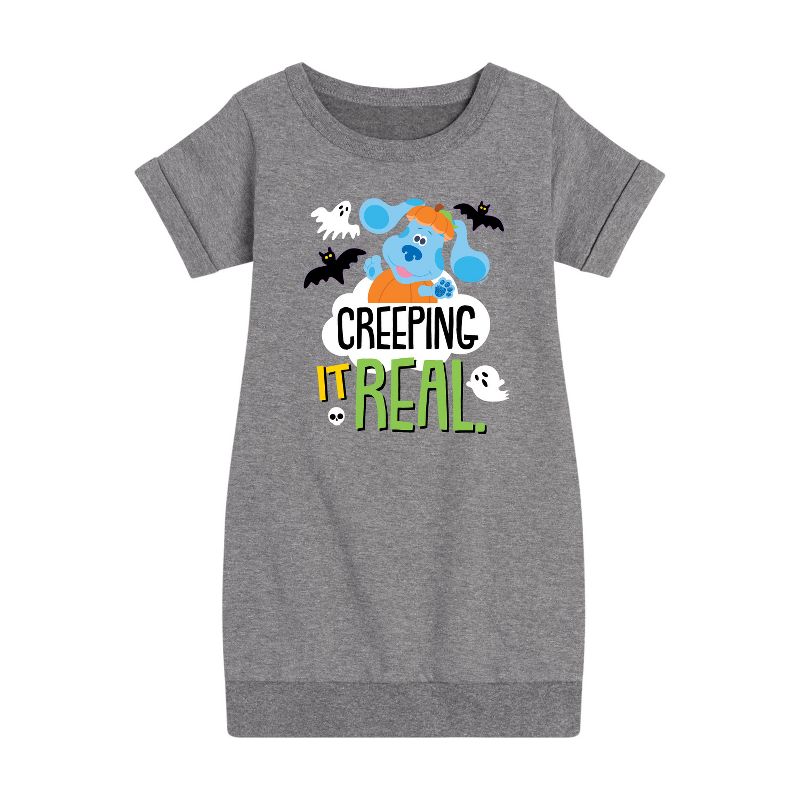 Girls' - Blue's Clues & You! - Creeping It Real Graphic Short Sleeve Fleece Dress