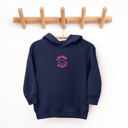 The Juniper Shop Embroidered Be Good Do Good Smiley Face Toddler Graphic Hoodie