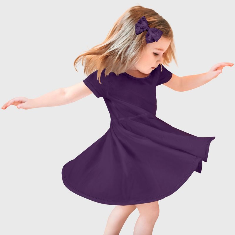 City Threads Jersey Short Sleeve Girls Twirly Skater Dress - USA-Made (Part 2)