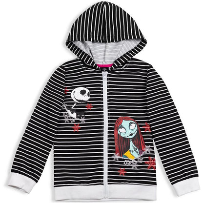 Disney Nightmare Before Christmas Sally Jack Skellington Girls French Terry Hoodie  Little Kid to Big Kid