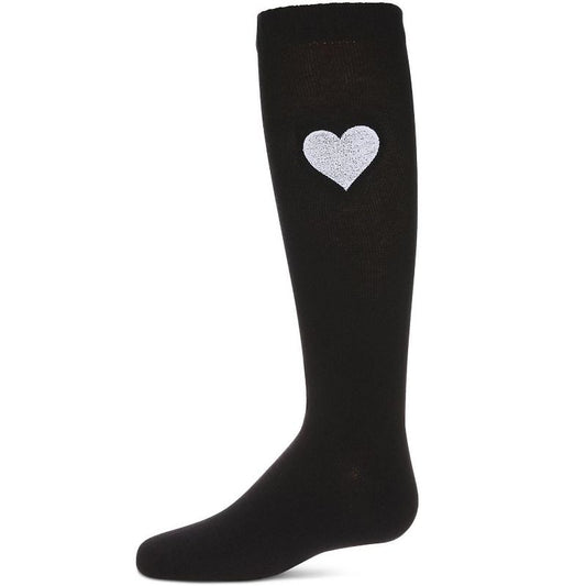 Memoi Girls' Fuzzy Heart Knee High Socks