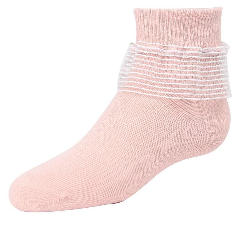 Memoi Girls' Far Out Cotton Blend Lace Ruffle Socks