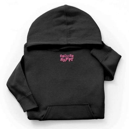 هودي شبابي مطرز بشعار "اختر وجهًا مبتسمًا سعيدًا" من متجر جونيبر