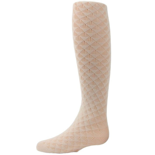 Memoi Girls' Art Deco Sheer Net Nylon Tights Black L