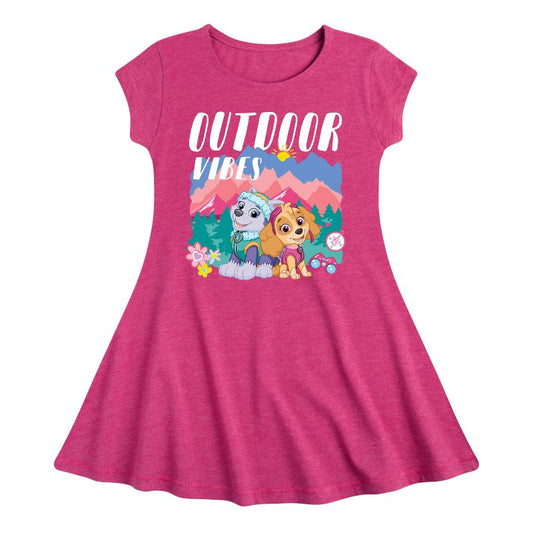 Girls' - Paw Patrol - Outdoor Vibes Skye and Everest Fit & Flair Cap Sleeve Dress