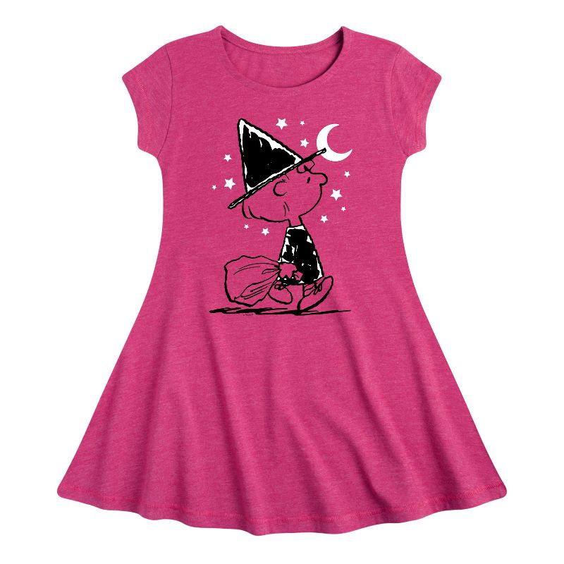 Girls' - Peanuts - Sally Witch Fit & Flair Cap Sleeve Dress