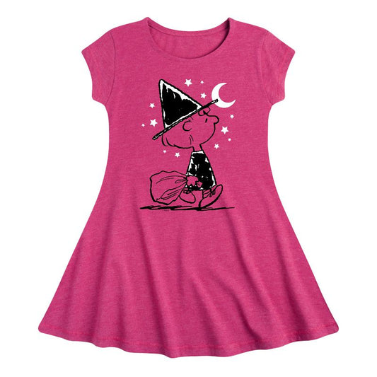 Girls' - Peanuts - Sally Witch Fit & Flair Cap Sleeve Dress