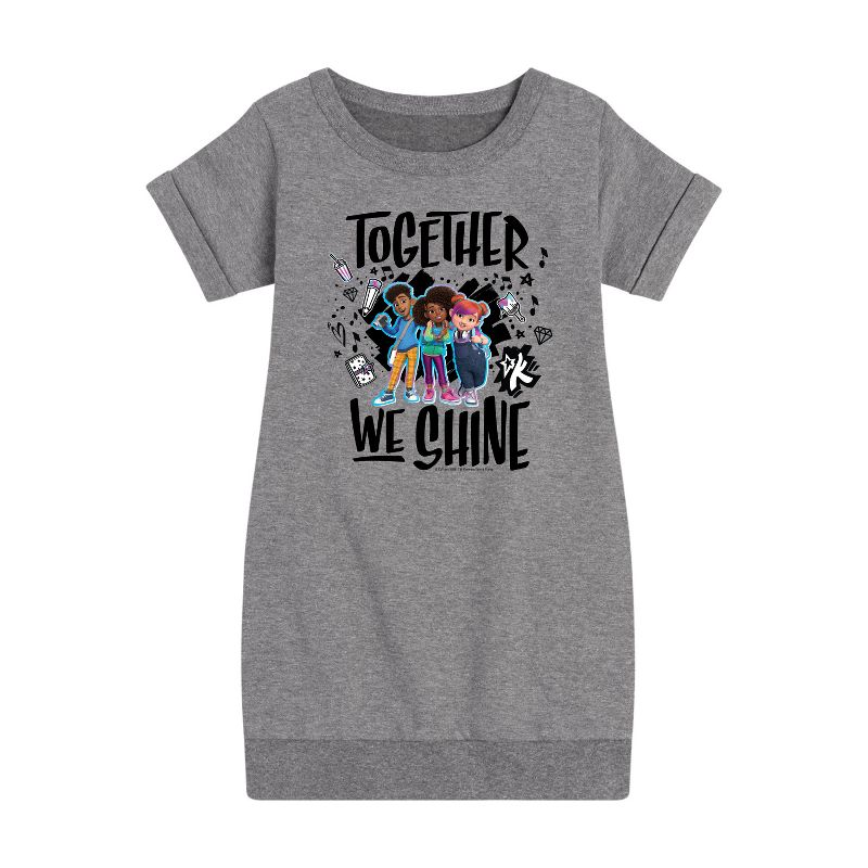 فستان وينستون، كارما، وأليكس الجرافيكي بأكمام قصيرة من الصوف - عالم كارما للبنات