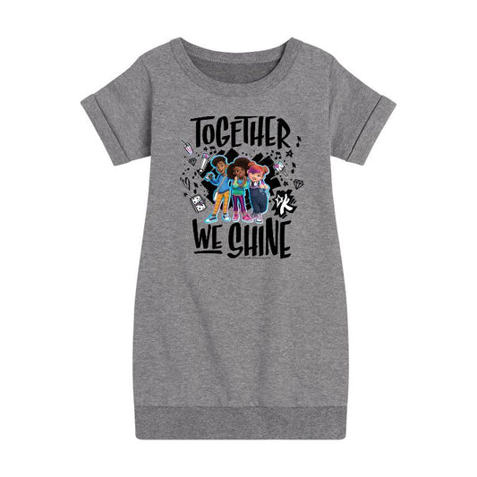 Girls' - Karma's World - Winston, Karma, & Alex Graphic Short Sleeve Fleece Dress