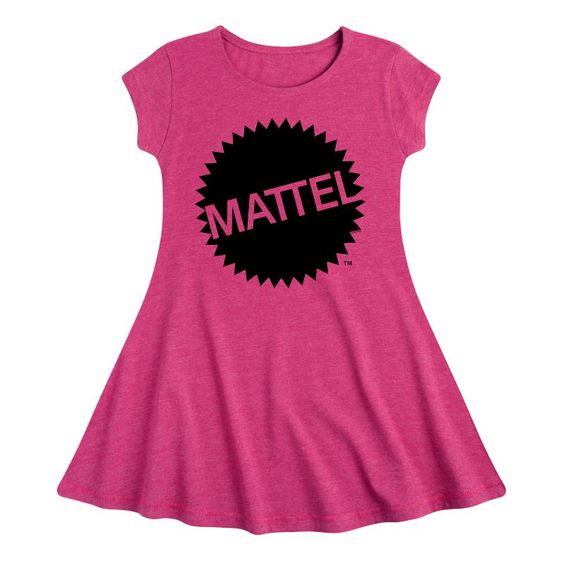 Girls' - Mattel - Mattel Original Logo Fit & Flair Cap Sleeve Dress