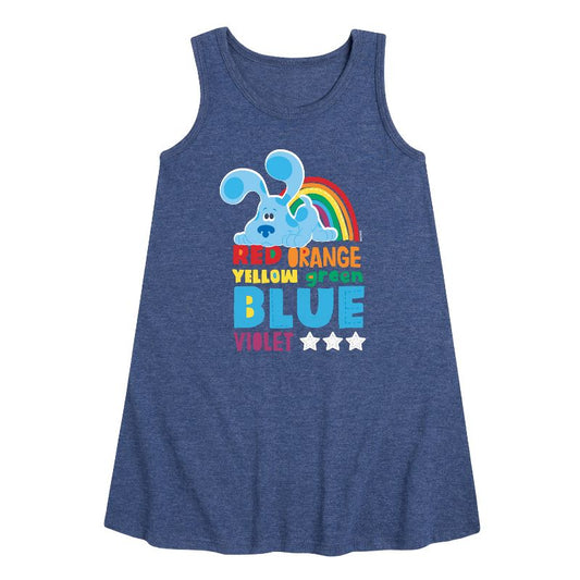 Girls' - Blue's Clues & You! - Colors Of The Rainbow Graphic Sleeveless Aline Dress