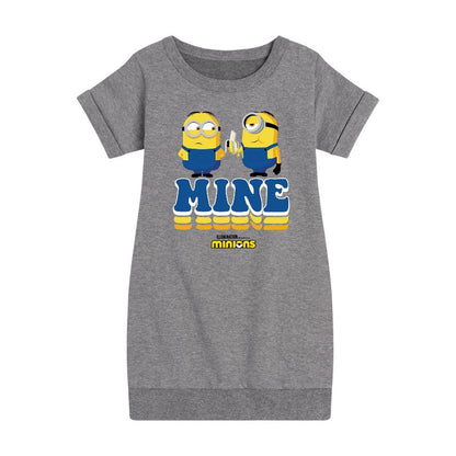 فستان ماين ماين ماين المطبوع بأكمام قصيرة من الصوف للفتيات من فيلم Despicable Me Minions