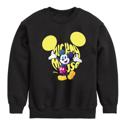 Boys' - Disney - Mickey Logo Graphic Long Sleeve Fleece Sweatshirt