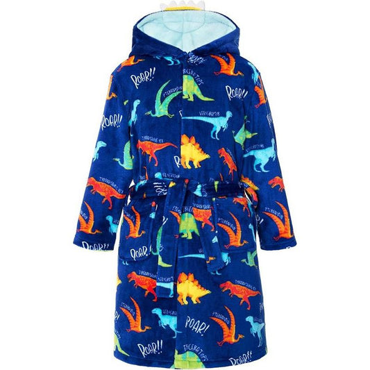 Joyfy Christmas Kids Dinosaur Robe for Boys Hooded Boys Bath Robe, Kids Christmas Pajamas