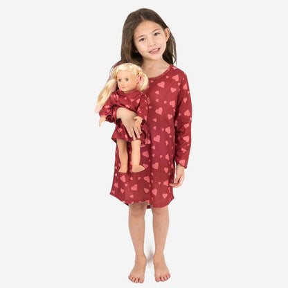 Leveret Girl and Doll Matching Nightgown