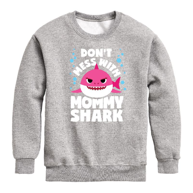Boys' - Baby Shark - Don't Mess With Mama Shark Graphic Long Sleeve Fleece Sweatshirt