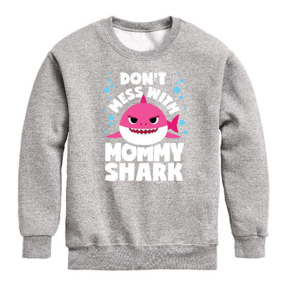 Boys' - Baby Shark - Don't Mess With Mama Shark Graphic Long Sleeve Fleece Sweatshirt