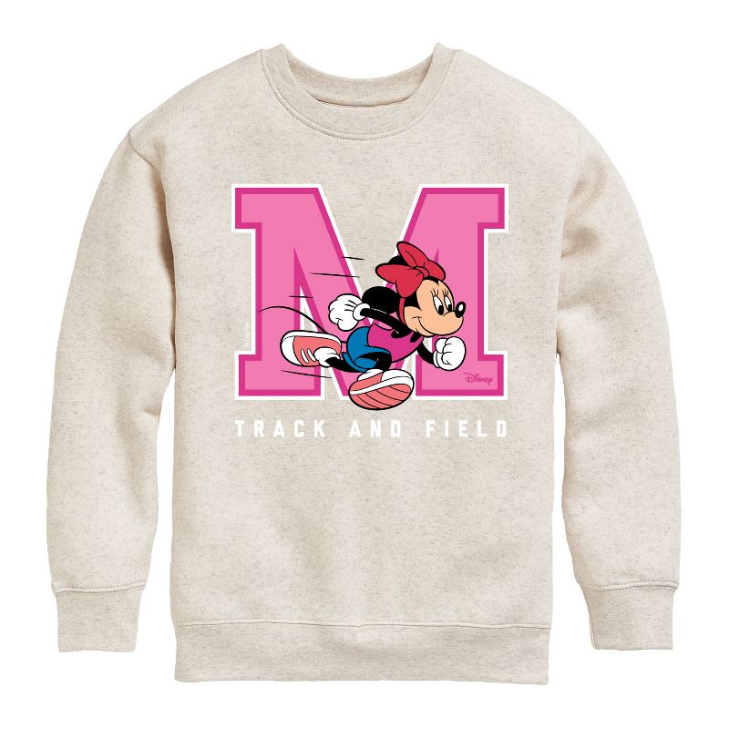 Boys' - Disney - Minnie Track And Field Graphic Long Sleeve Fleece Sweatshirt