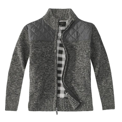 Gioberti Boy's Knitted Full Zip Cardigan Sweater With Soft Brushed Flannel Lining