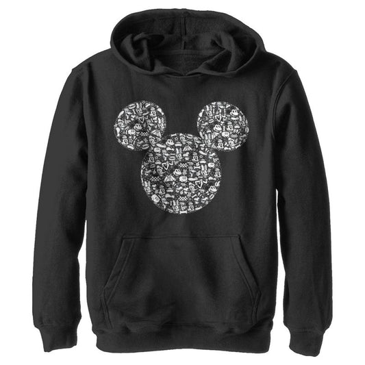 Boy's Disney Mickey Mouse Icons Silhouettes Pull Over Hoodie