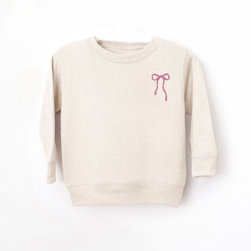 The Juniper Shop Embroidered Thin Bow Toddler Graphic Sweatshirt