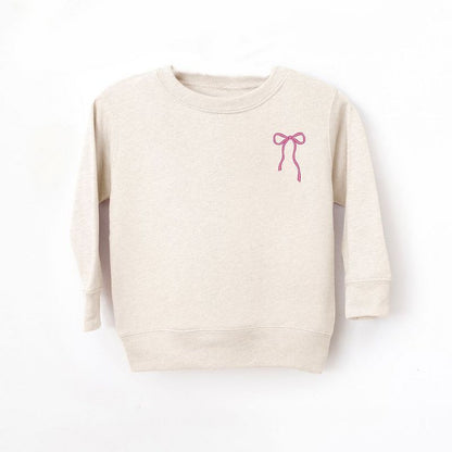 The Juniper Shop Embroidered Thin Bow Toddler Graphic Sweatshirt