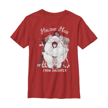 Boy's Big Hero 6 Holiday Hugs From Daughter T-Shirt
