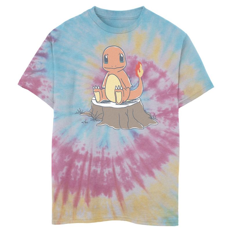 تي شيرت بوكيمون تشارمندر للأولاد على جذع شجرة