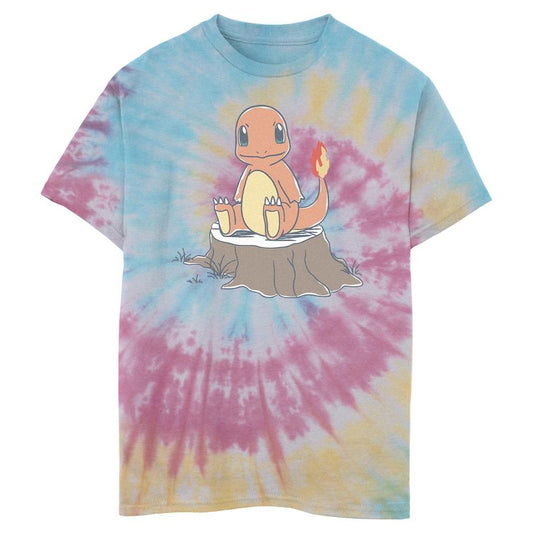 تي شيرت بوكيمون تشارمندر للأولاد على جذع شجرة