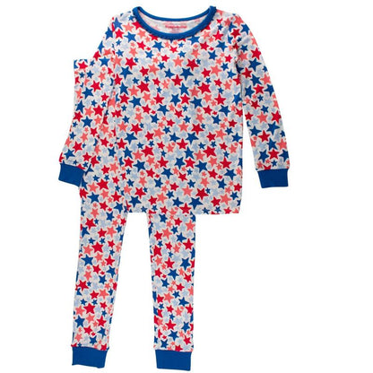 RuffleButts SoftSnooze Big Girls Ruffle Long Sleeve Pajama Set