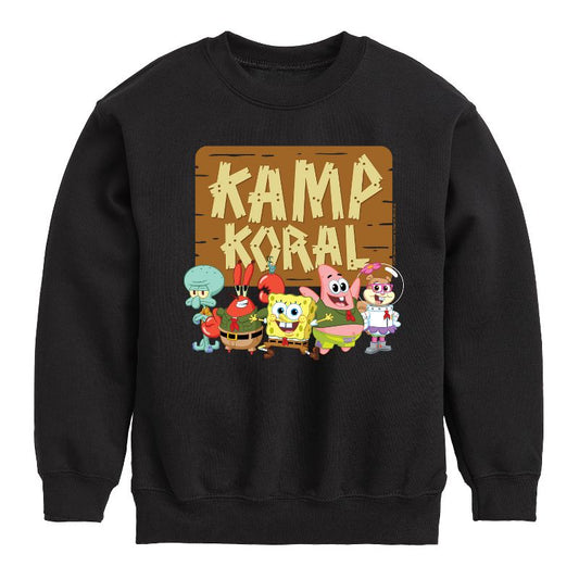 Boys' - SpongeBob SquarePants - Kamp Koral Kamp Koral Group Graphic Long Sleeve Fleece Sweatshirt
