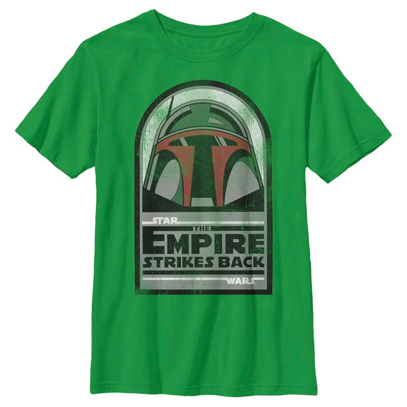 Boy's Star Wars: The Empire Strikes Back Boba Fett Helmet T-Shirt