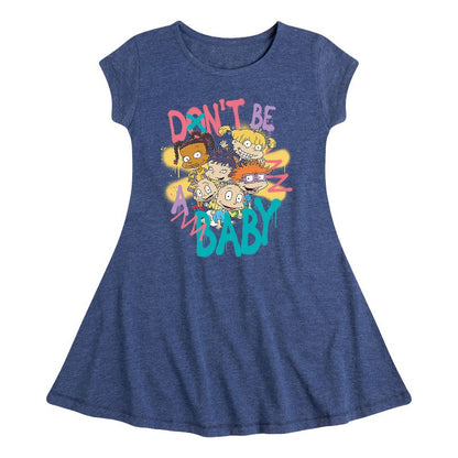 فستان رش آرت فيت آند فلاير بأكمام قصيرة للبنات - راغراتس