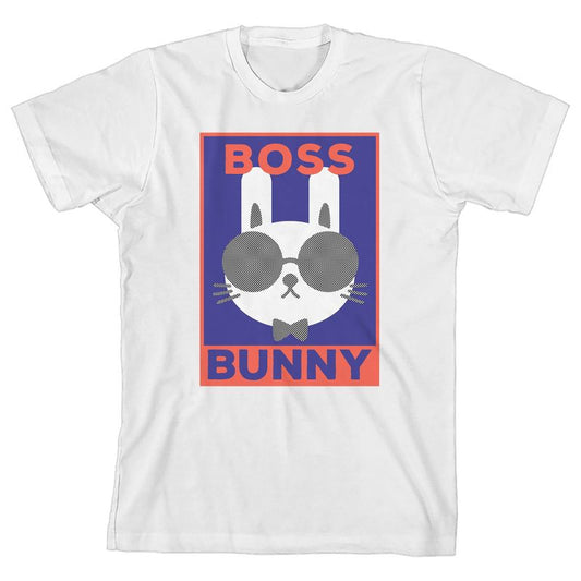 Bunny Bros Boss Bunny Crew Neck Short Sleeve Boys' White T-shirt