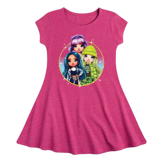 Girls' - Rainbow High - Violet Skyler Jade Fit & Flair Cap Sleeve Dress