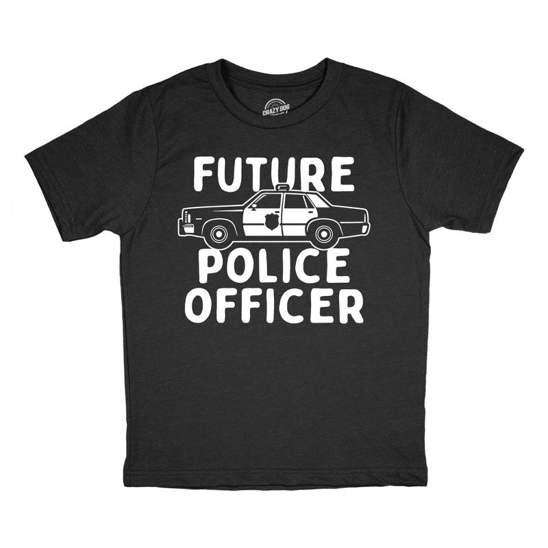 Youth Funny T Shirts Future Police Officer Sarcastic Cop Graphic Novelty Tee For Kids - Crazy Dog Youth T Shirt