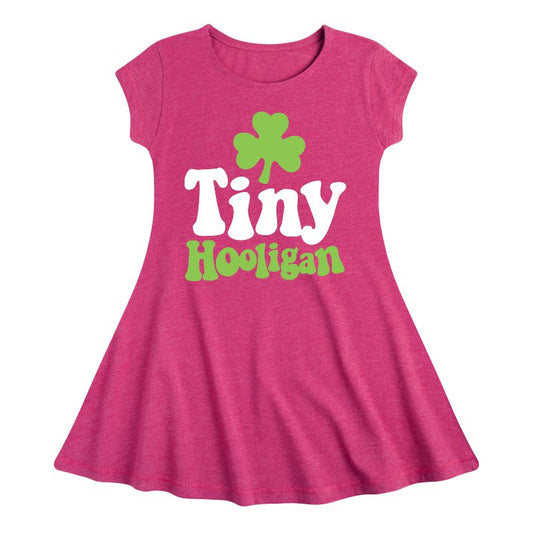 فستان قصير الأكمام بتصميم أنيق ومناسب ليوم القديس باتريك للفتيات - رسالة فورية