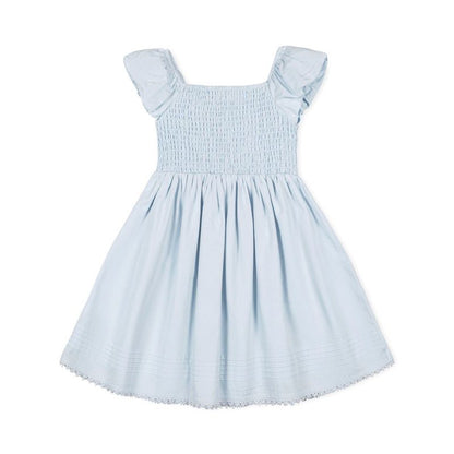 Hope & Henry Girls'  Sateen Cap Sleeve Special Occasion Smocked Flower Girl Dress, Kids