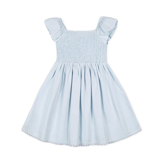 Hope & Henry Girls'  Sateen Cap Sleeve Special Occasion Smocked Flower Girl Dress, Kids