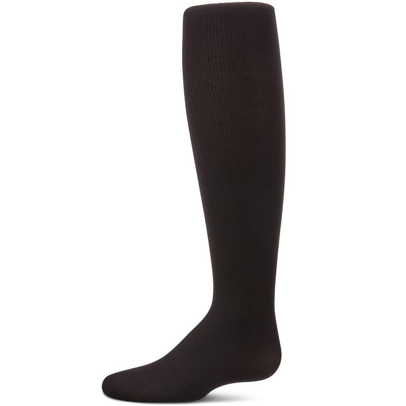 Memoi Girls' Elegant Ribbed Nylon Tights Black 2-4