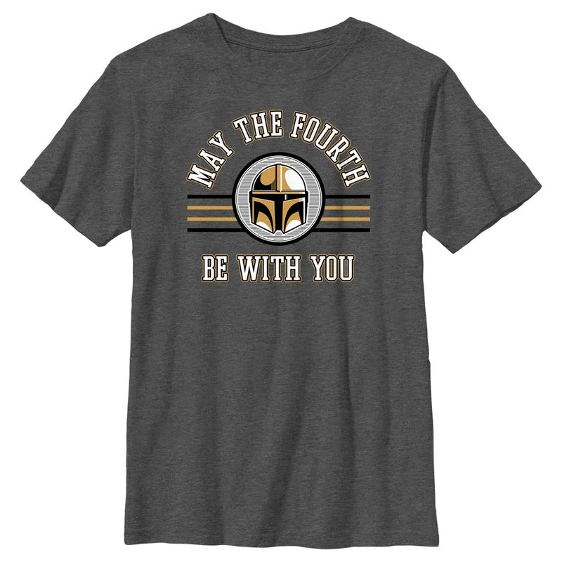Boy's Star Wars: The Mandalorian May the Fourth Be With You Din Djarin T-Shirt