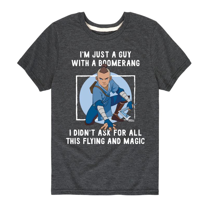 Boys' - Avatar: The Last Airbender - Sokka Just A Guy With a Boomerang Short Sleeve Graphic T-Shirt
