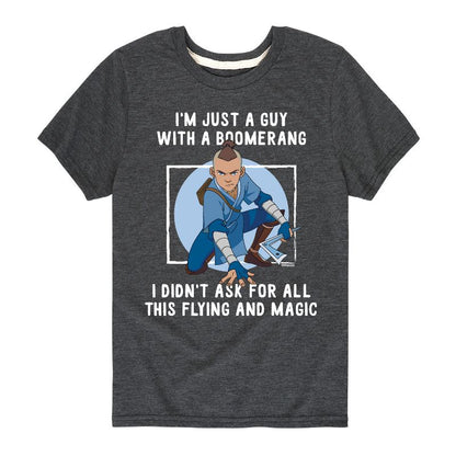 Boys' - Avatar: The Last Airbender - Sokka Just A Guy With a Boomerang Short Sleeve Graphic T-Shirt