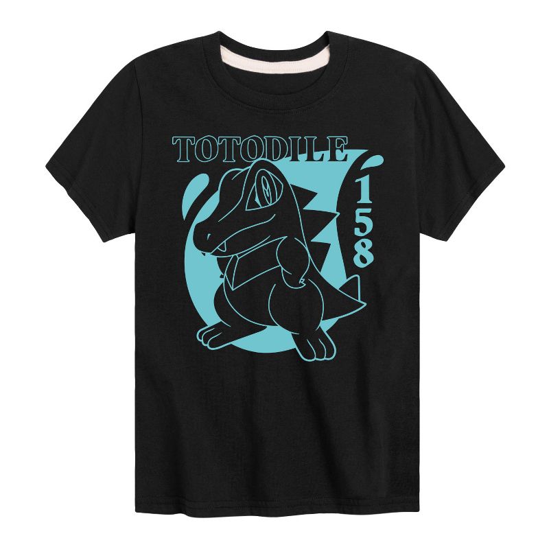 Boys' - Pokémon - Totodile Water Type Short Sleeve Graphic T-Shirt