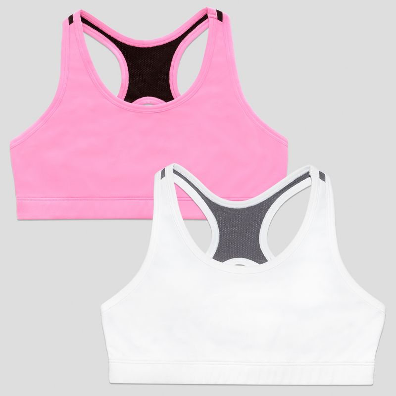 Fruit of the Loom Girls 2pk Sports Bra