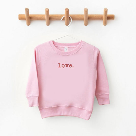 The Juniper Shop Embroidered Love Typewriter Toddler Graphic Sweatshirt