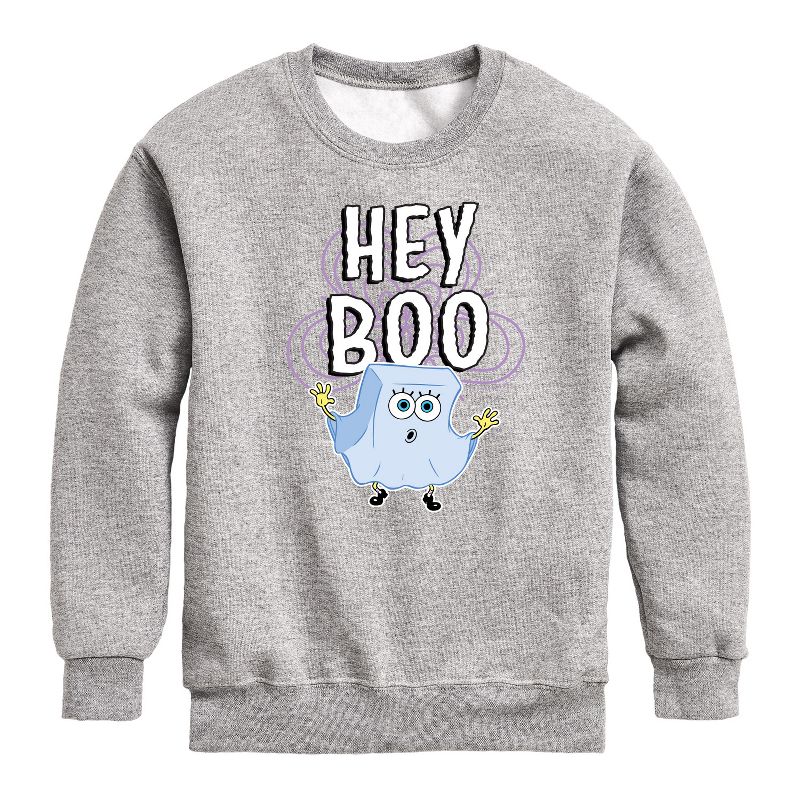 Boys' - SpongeBob SquarePants - Hey Boo Graphic Long Sleeve Fleece Sweatshirt